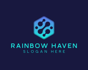 Gradient Digital Hexagon  logo design