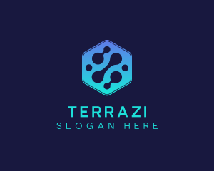 Gradient Digital Hexagon  logo design