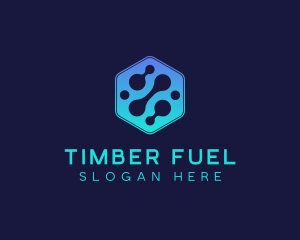 Gradient Digital Hexagon  logo design