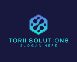 Gradient Digital Hexagon  logo design