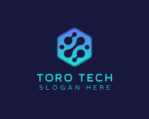 Gradient Digital Hexagon  logo design