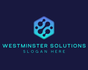 Gradient Digital Hexagon  logo design