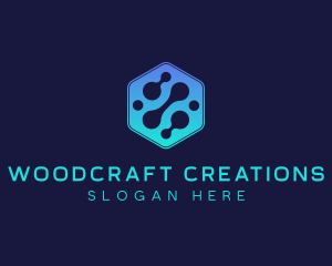 Gradient Digital Hexagon  logo design