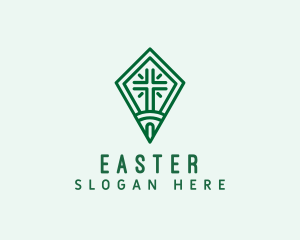 Fellowship - Green Religious Cross logo design