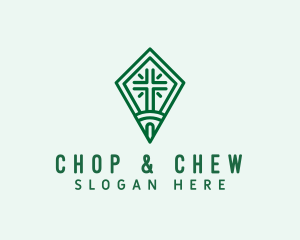 Fellowship - Green Religious Cross logo design