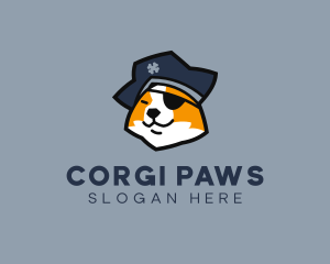 Corgi - Pirate Dog Pet logo design