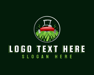 Mowing - Grass Mower Landscaping logo design