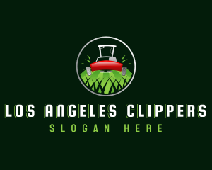 Grass Mower Landscaping Logo