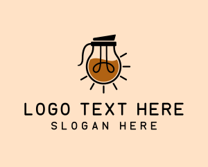 Fixture - Coffee Light Bulb logo design
