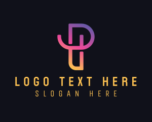 Colorful - Monoline Letter P Agency logo design