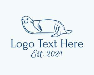 Sea Lion - Blue Seal Animal logo design