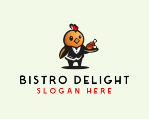 Chicken Waiter Restaurant logo design