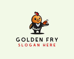 Chicken Waiter Restaurant logo design