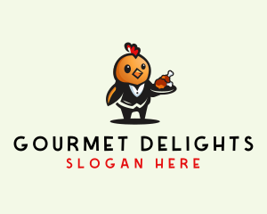 Chicken Waiter Restaurant logo design