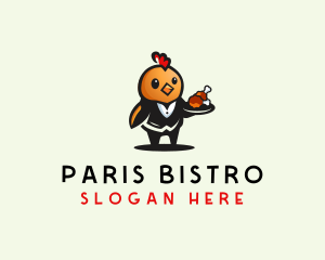 Chicken Waiter Restaurant logo design