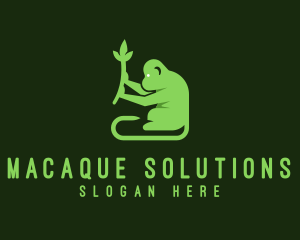 Macaque - Natural Plant Monkey logo design