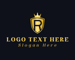 Heraldry - Crown Shield Letter R logo design