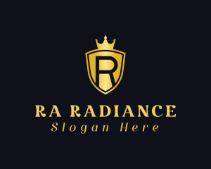 Crown Shield Letter R logo design