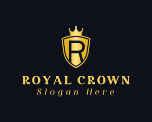 Crown Shield Letter R logo design