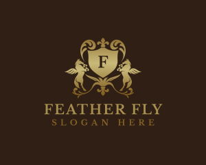 Ornate Flying Pegasus Shield  logo design