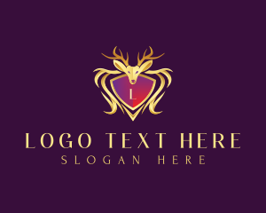 Stag - Deer Shield Crest logo design