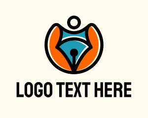 Copywriting - Creative Pen Superhero logo design