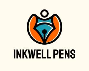 Pen - Creative Pen Superhero logo design