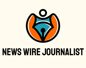 Journalist - Creative Pen Superhero logo design