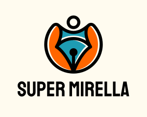 Creative Pen Superhero logo design