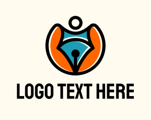 Copywriter - Creative Pen Superhero logo design