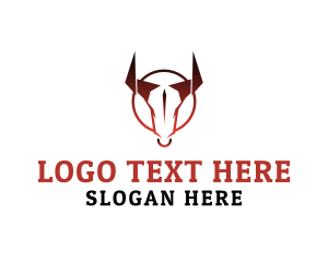 Dairy Farm - Geometric Bull Horn logo design