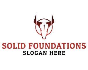 Buffalo - Geometric Bull Horn logo design