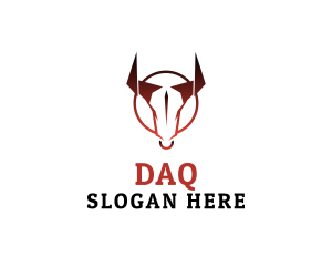Barn - Geometric Bull Horn logo design