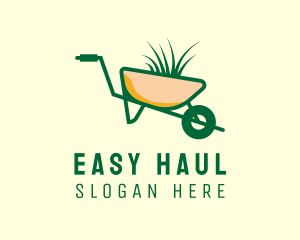 Wheelbarrow Gardening Plant logo design