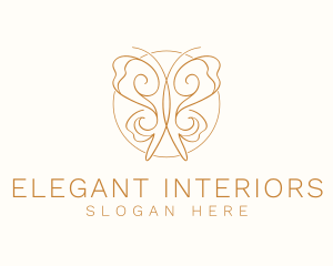 Elegant Gold Butterfly logo design