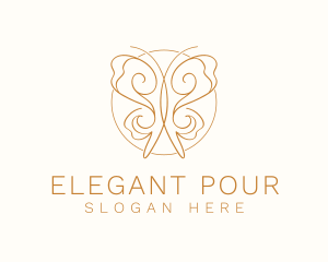 Elegant Gold Butterfly logo design