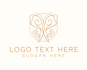 Pretty - Elegant Gold Butterfly logo design