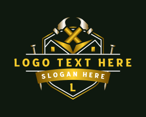 Badge - Roof Hammer Construction logo design