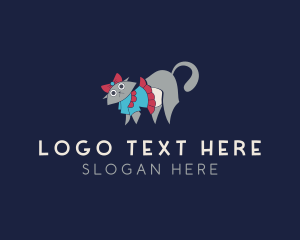 Mascot - Cat Animal Grooming logo design