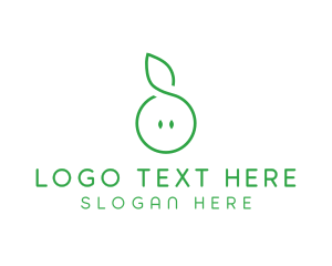 Apple - Minimalist Monoline Leaf logo design