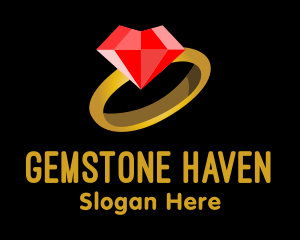 Gems - Romantic Engagement Ring logo design