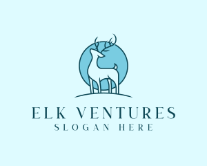 Elk - Wild Deer Animal logo design