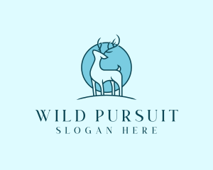 Hunt - Wild Deer Animal logo design