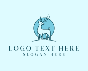 Alone - Wild Deer Animal logo design