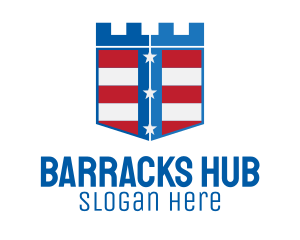 Barracks - American Castle Shield logo design