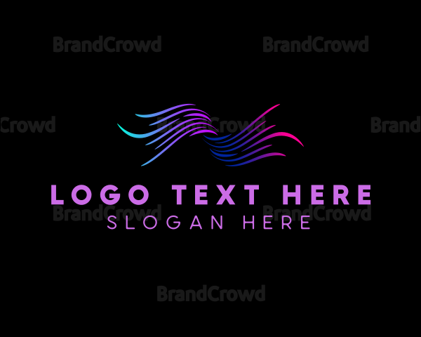 Neon Wave Swoosh Logo