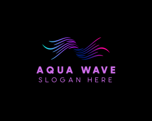 Neon Wave Swoosh logo design