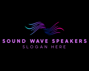 Neon Wave Swoosh logo design