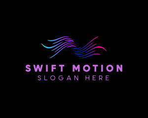 Neon Wave Swoosh logo design