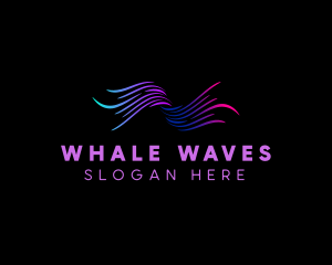 Neon Wave Swoosh logo design